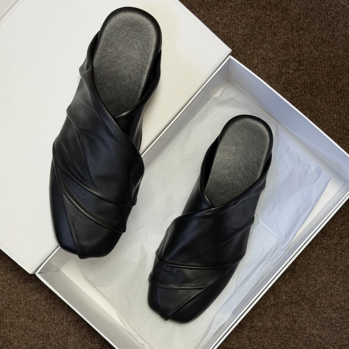 Black Vintage Leather Shoes Si - Mule Slip On 评论和价格
