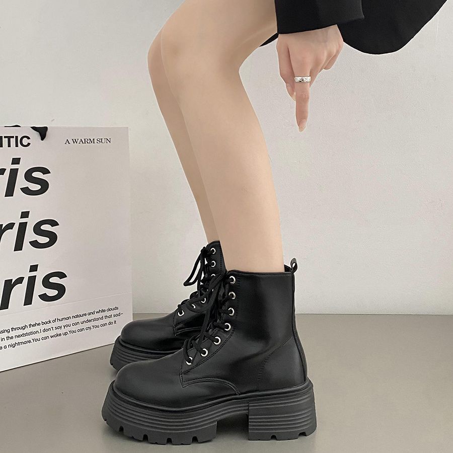 British style white thick sole - Sock Boot Women 评论和价格