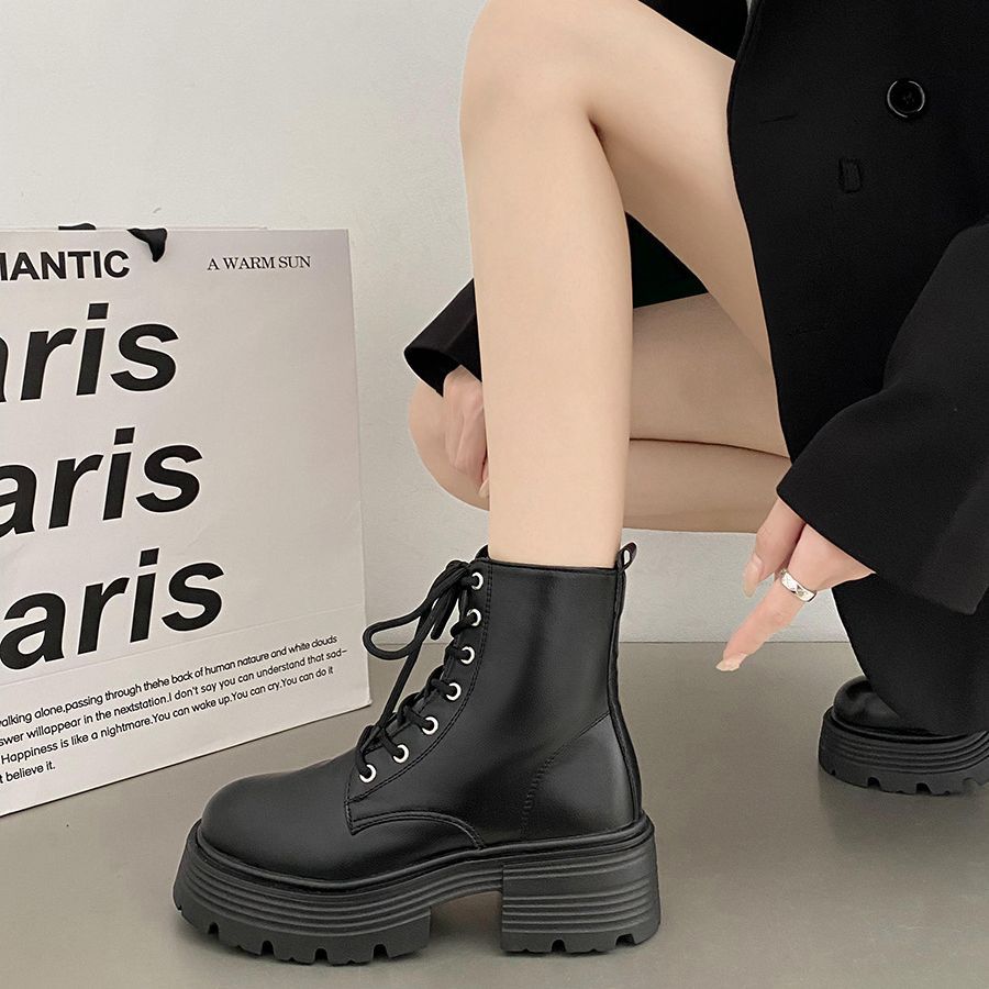 British style white thick sole - Sock Boot Women 评论和价格