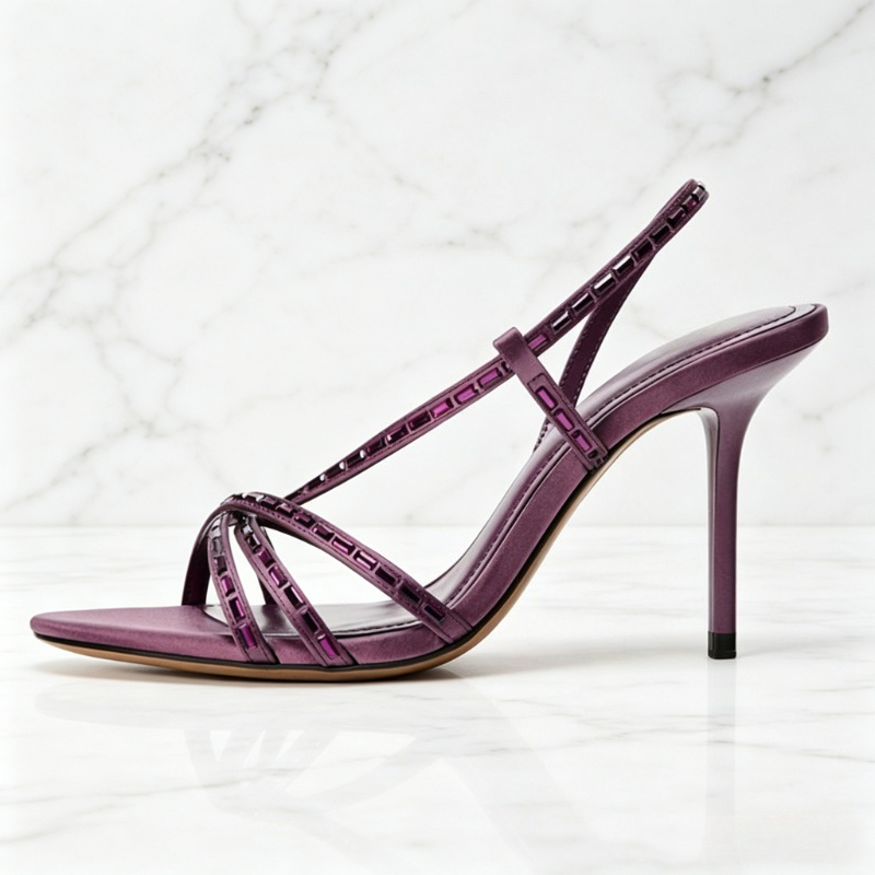 Purple Rhinestone Detail Heele - Women'S Shoes Quality 评论和价格