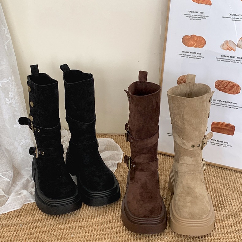 Retro British style thick sole - Sock Boot Women 评论和价格