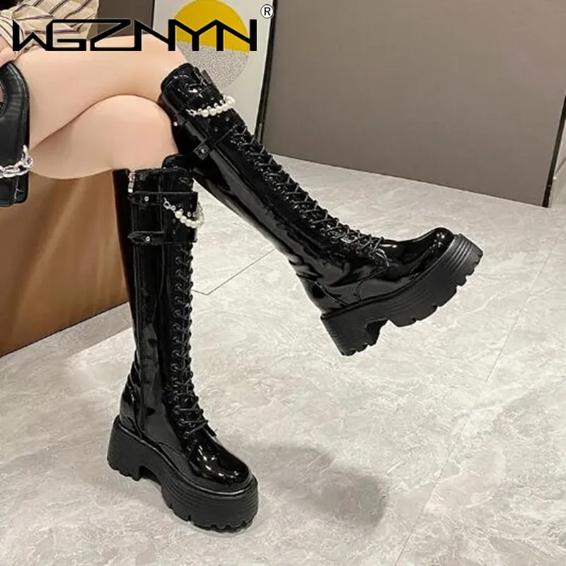 Winter Leather Warm Plush Boot - Knee High Boots Women 评论和价格
