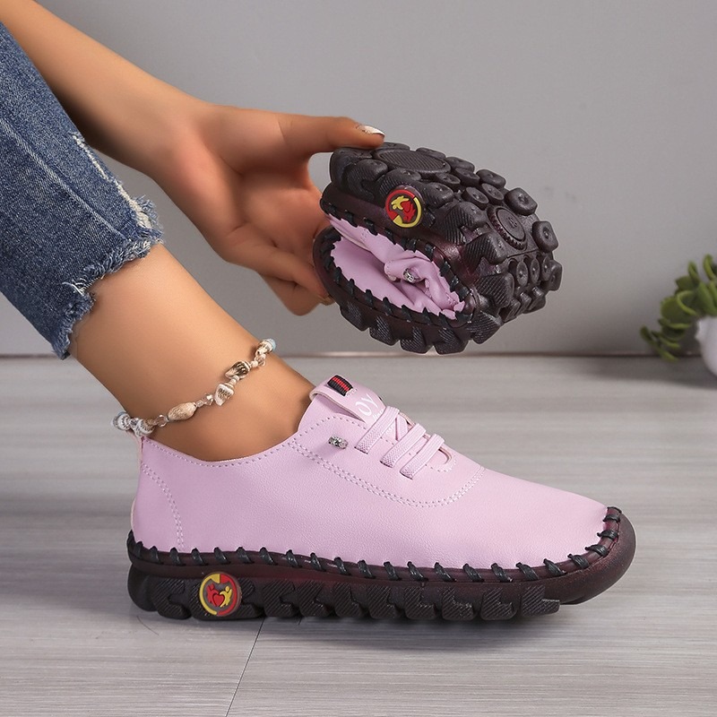 Women Leather Casual Shoes Lac - Oxford Lace Up Women 评论和价格