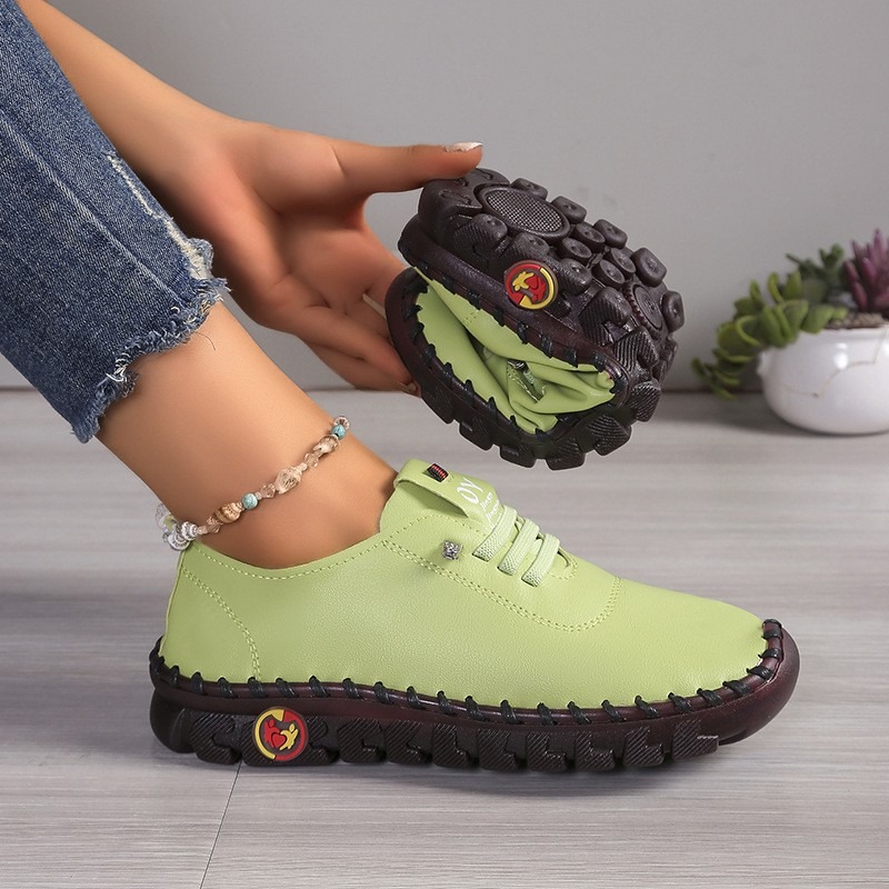 Women Leather Casual Shoes Lac - Oxford Lace Up Women 评论和价格
