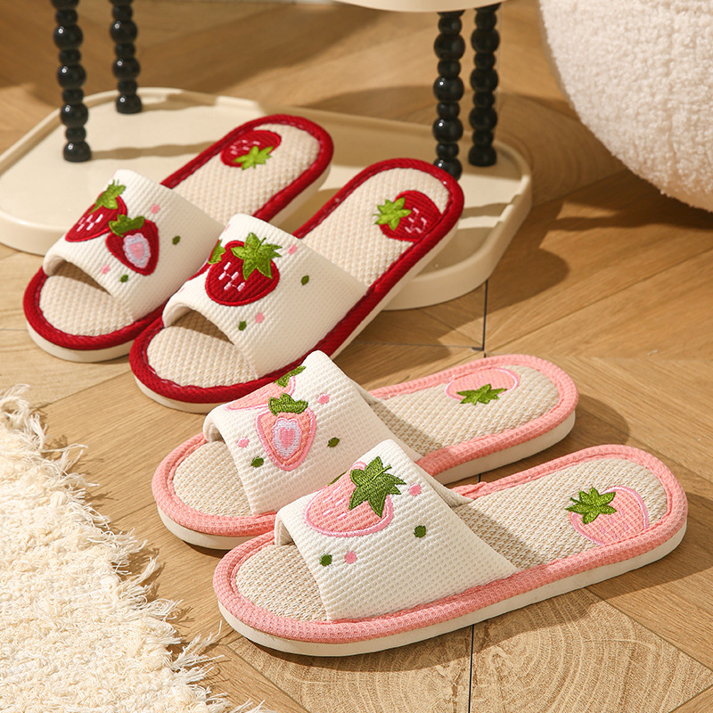Strawberry Linen Women Slipper - Mule Slip On 评论和价格