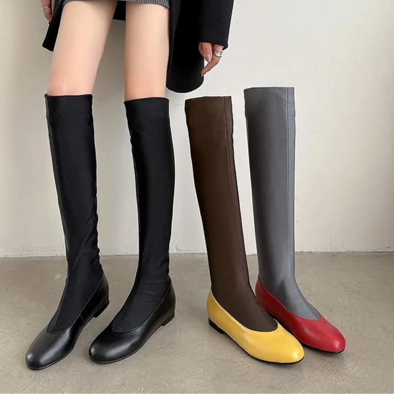Fashion Brand Round Toe Knee H - Sock Boot Women 评论和价格
