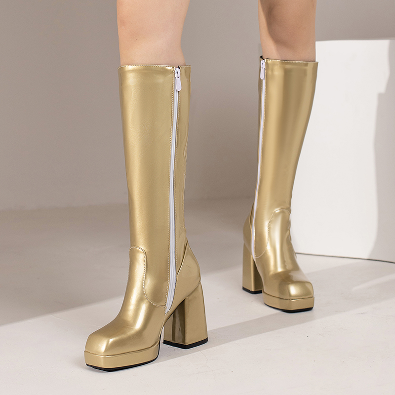 Green Winter Women Platform Kn - Knee High Boots Women 评论和价格