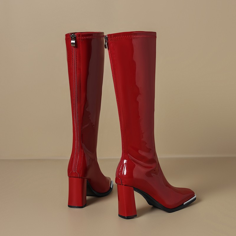 Knee High Boots Autumn New Squ - Knee High Boots Women 评论和价格